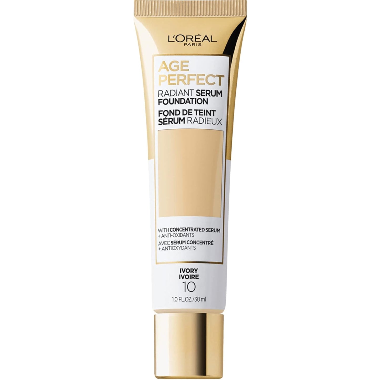 L'Oreal Paris Age Perfect Radiant Serum Foundation with SPF 50, Ivory, 1 fl. oz.