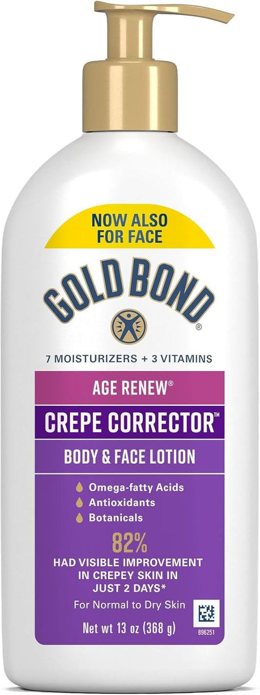 Gold Bond Age Renew Crepe Corrector Body Lotion, Replenishing & Smoothing Formula, 13 oz (Packaging May Vary)