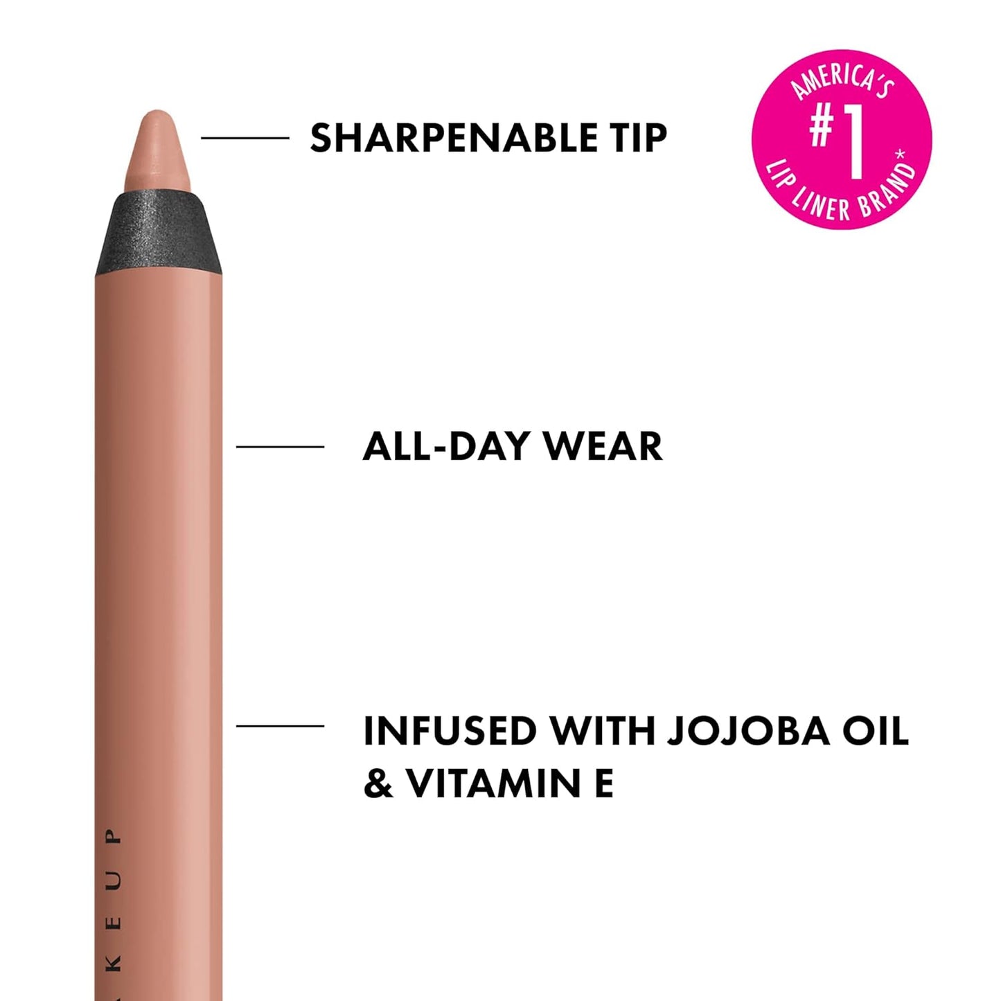 NYX PROFESSIONAL MAKEUP Line Loud Lip Liner, Longwear and Pigmented Lip Pencil with Jojoba Oil & Vitamin E - Goal Crusher (Midtone Beige)