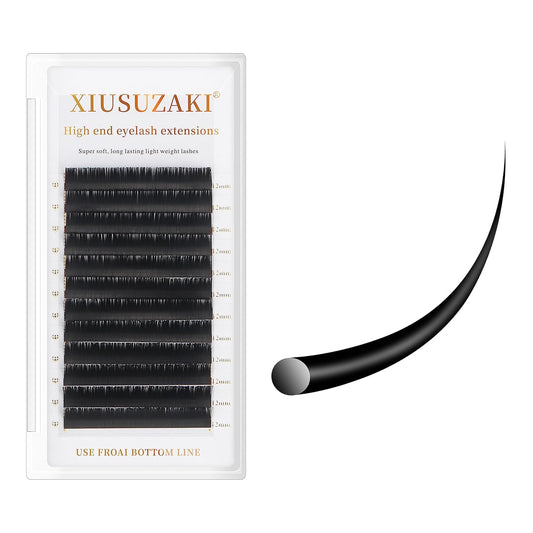Lash Extensions Supplies Eyelash Extensions 0.05/0.07/0.15mm Thickness Classic Lashes C/D Curl 14mm individual lashes Matte Black Volume Lashes Soft Professional Use(0.05-D,14mm)