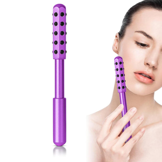 Up Lifting Massaging Beauty Roller Radiance Roller 30 Germanium Stone Face Roller for Uplift and Skin Care,Uplifting Face Massager (Purple)