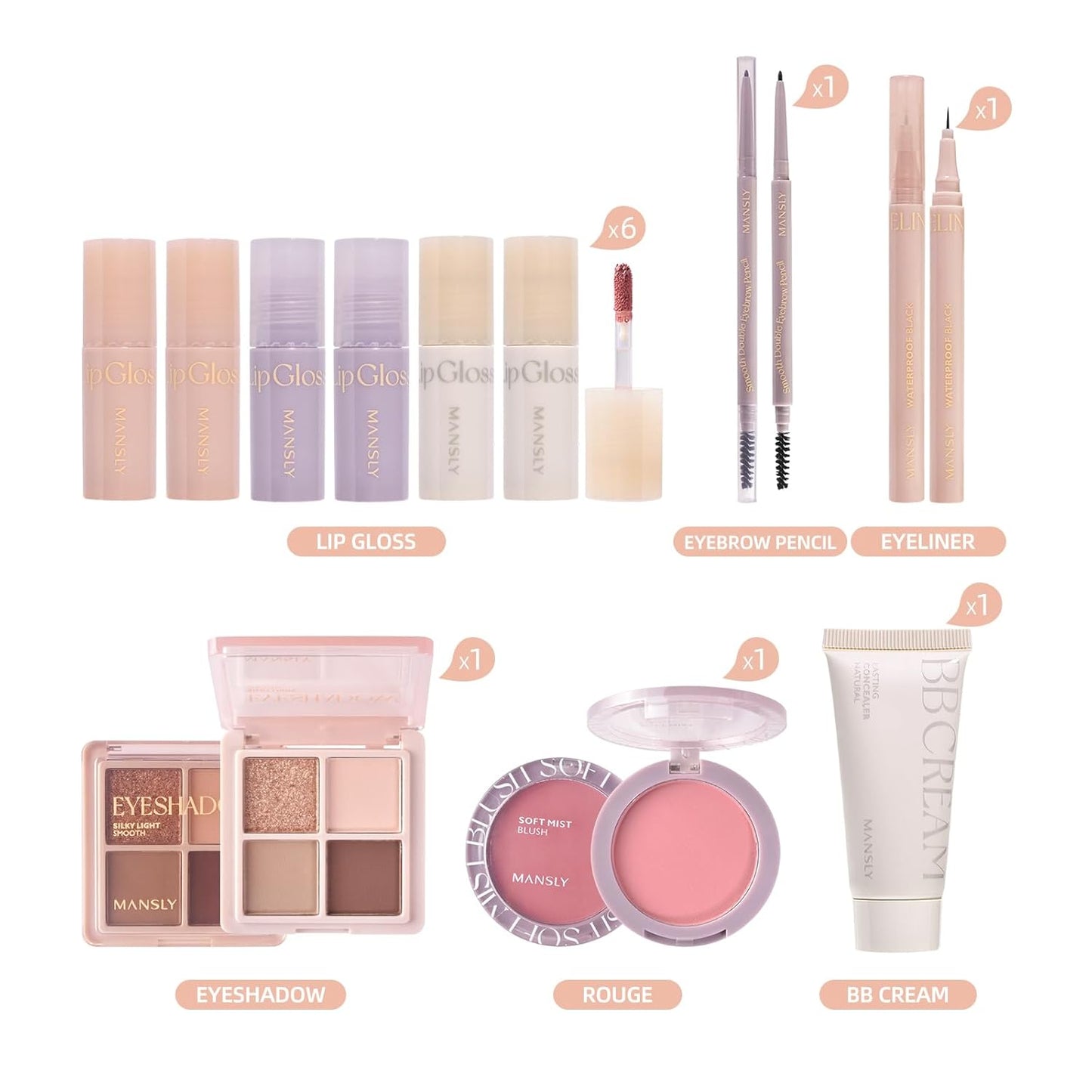 ICE LOVE All in One Makeup Kit, 11-Piece Women Complete Makeup Kit, a Must-Have Gift Set for Beginners or Professional Makeup Sets Beginners. (B)