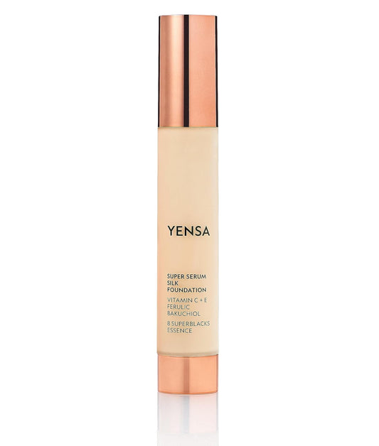 YENSA Super Silk Foundation - Full Coverage, Age-defying complex of Vitamin C, E, Ferulic, and Bakuchiol Oil (Fair 3) 1.0 fl oz