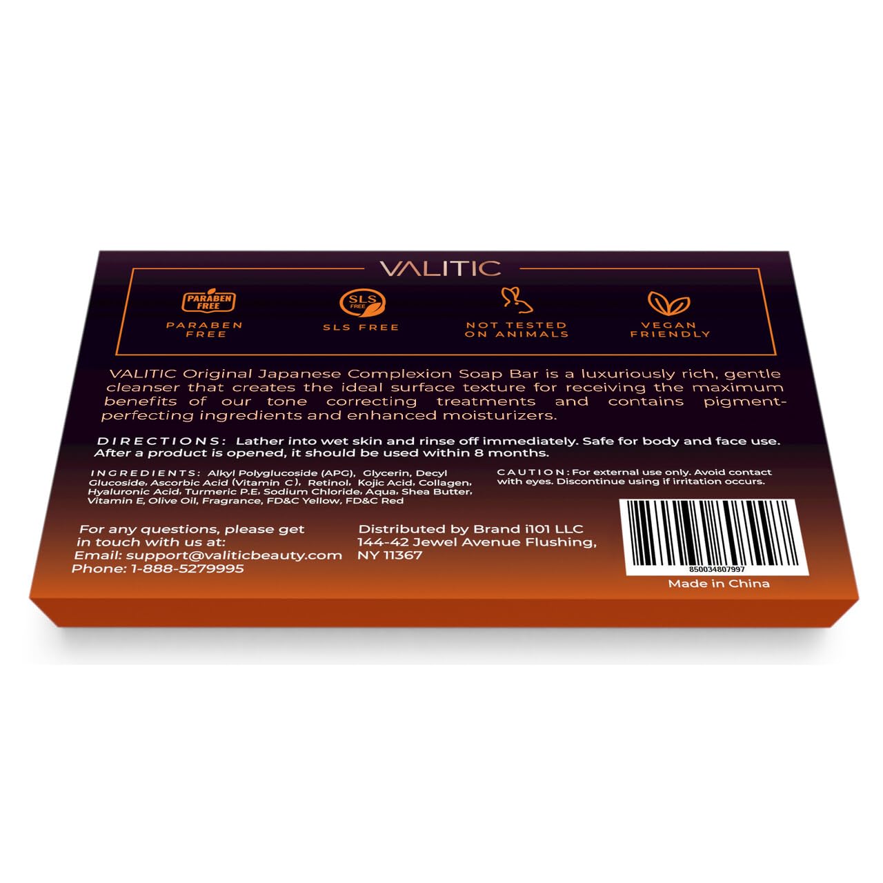 VALITIC Kojic Acid Dark Spot Remover Soap Bars with Vitamin C, Retinol, Collagen, Turmeric - Original Japanese Complex Infused with Hyaluronic Acid, Vitamin E, Shea Butter, Castile Olive Oil - 5 Pack