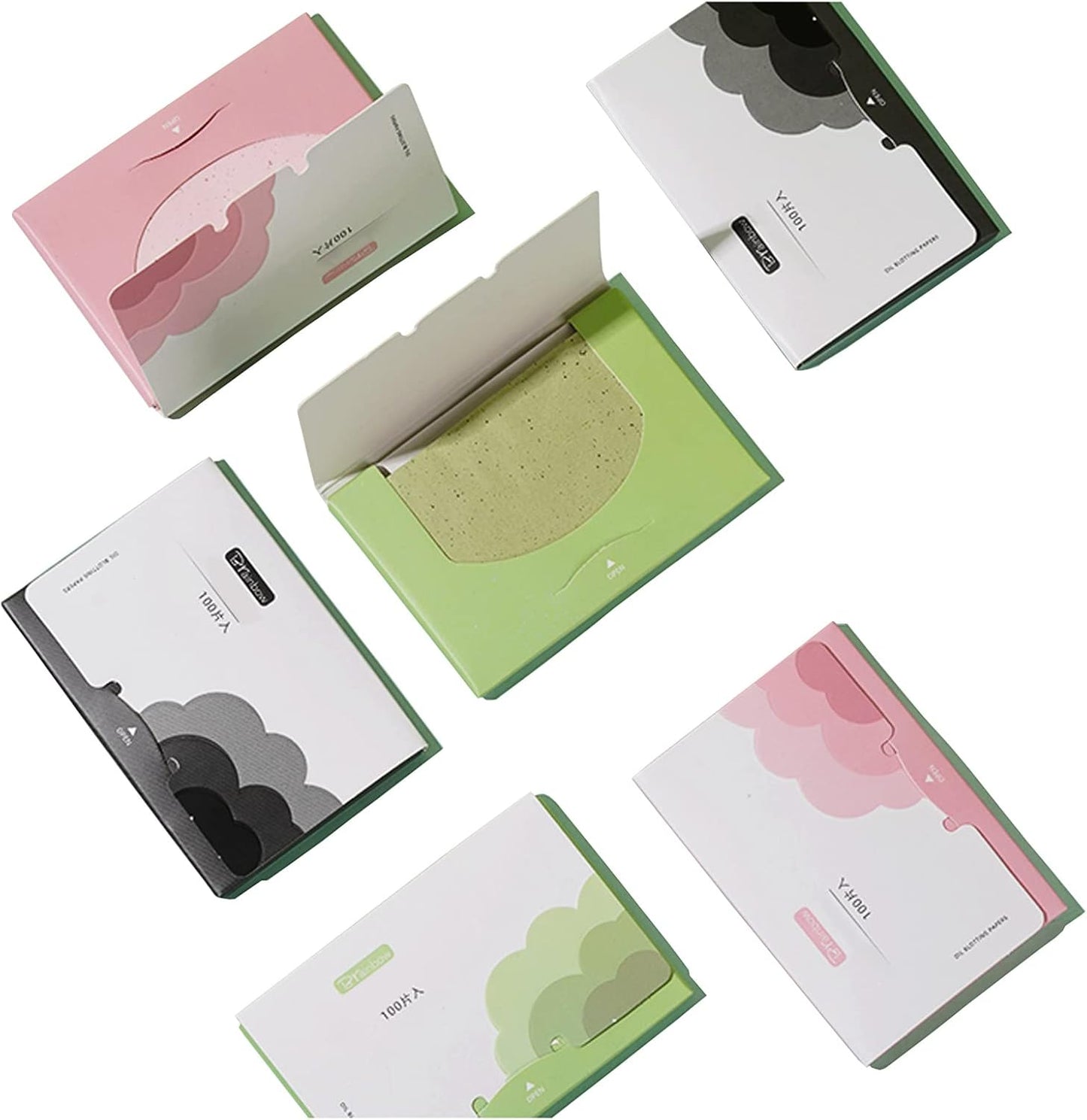 Oil Blotting Sheets, Random pattern 6-Pack,300 Sheets total, Face Skin Oil Control Film Oil-Absorbing Paper for Men Women