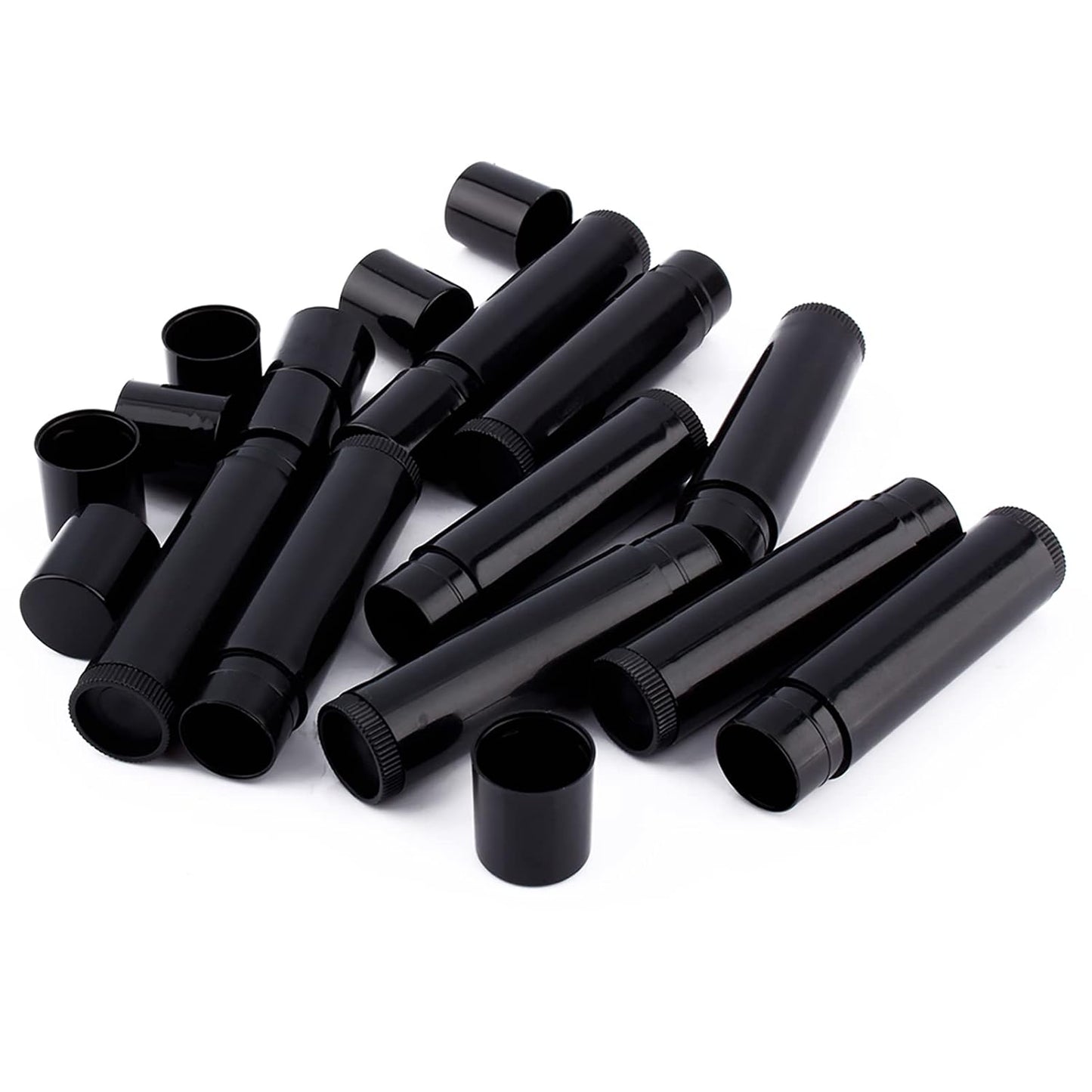 100 PCS Lip Balm Containers, 5 ML Chapstick Tubes Empty, Lip Balm Tubes, with Cap, for Girls, Lip Gloss 62 MM x 14 MM, Black