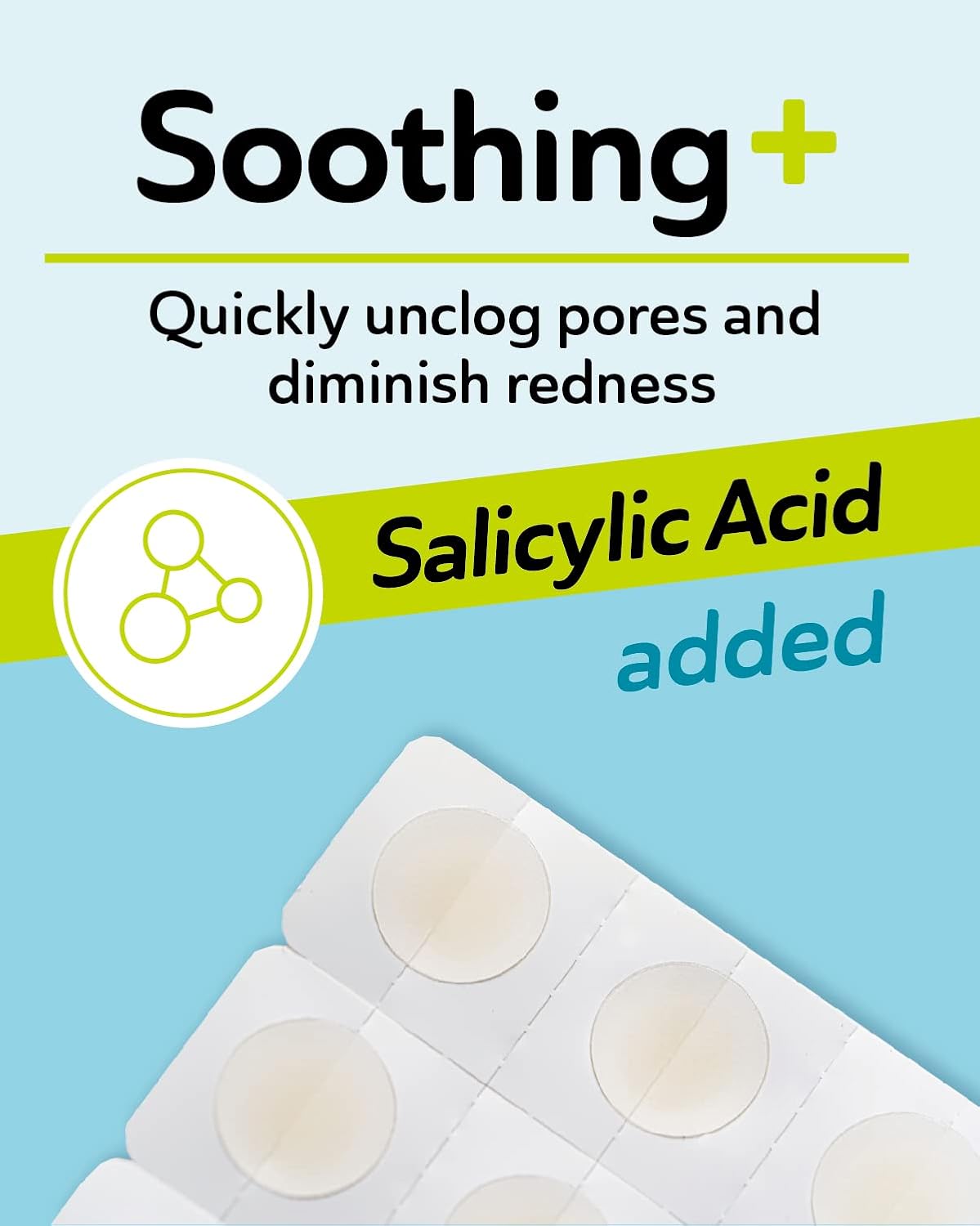 Invisible Salicylic Acid Pimple Patches for Face - Redness Reducing Hydrocolloid Acne Patches, Clear Pimple & Zit Patches for Blind Pimples - Soothing Plus (Clear Patch) (Intensive-36dots-2)