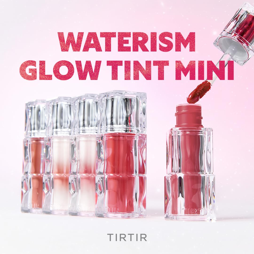 TIRTIR [*Mini Size Waterism Tinted Lip Gloss #07 Cassis Plum, 0.06 Fl Oz – Kiss Ready Lipgloss, 12H Long Lasting Non Sticky Natural Tinted Glow Korean Multiuse Cheek and Lip Tint for Women gift