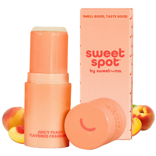 SweetSpot Flavored Solid Perfume Stick, Portable Travel Perfumes for Women, Long Lasting Fragrances, Non Sticky Formula, Natural Ingredients, Fragrance Stick (Peach)