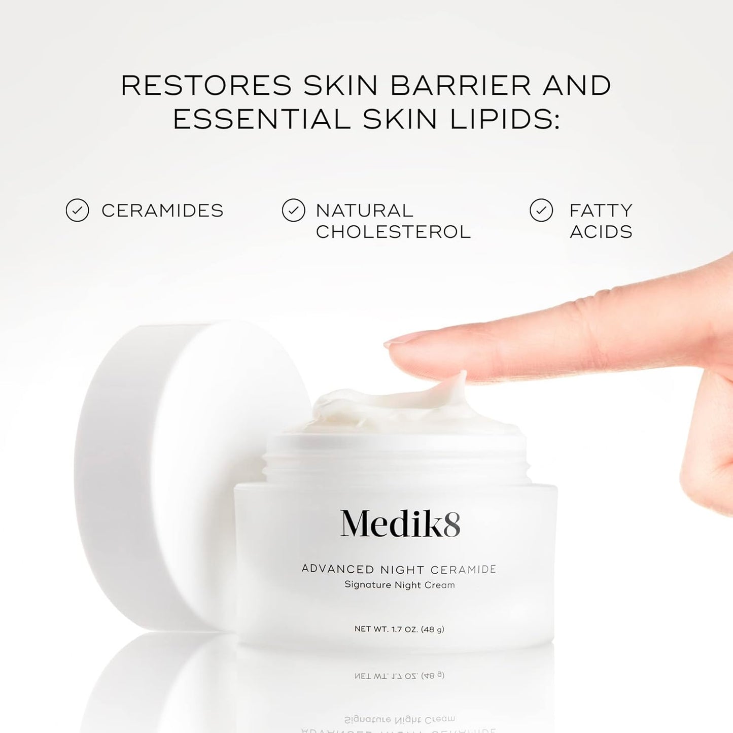 Medik8 Advanced Night Ceramide - Plumping, Hydrating Nighttime Eye Care - Skin Tightening Ceramides and Antioxidants for Fine Lines and Wrinkle Reduction - Soothes Dark Circles and Puffiness - 1.7 oz