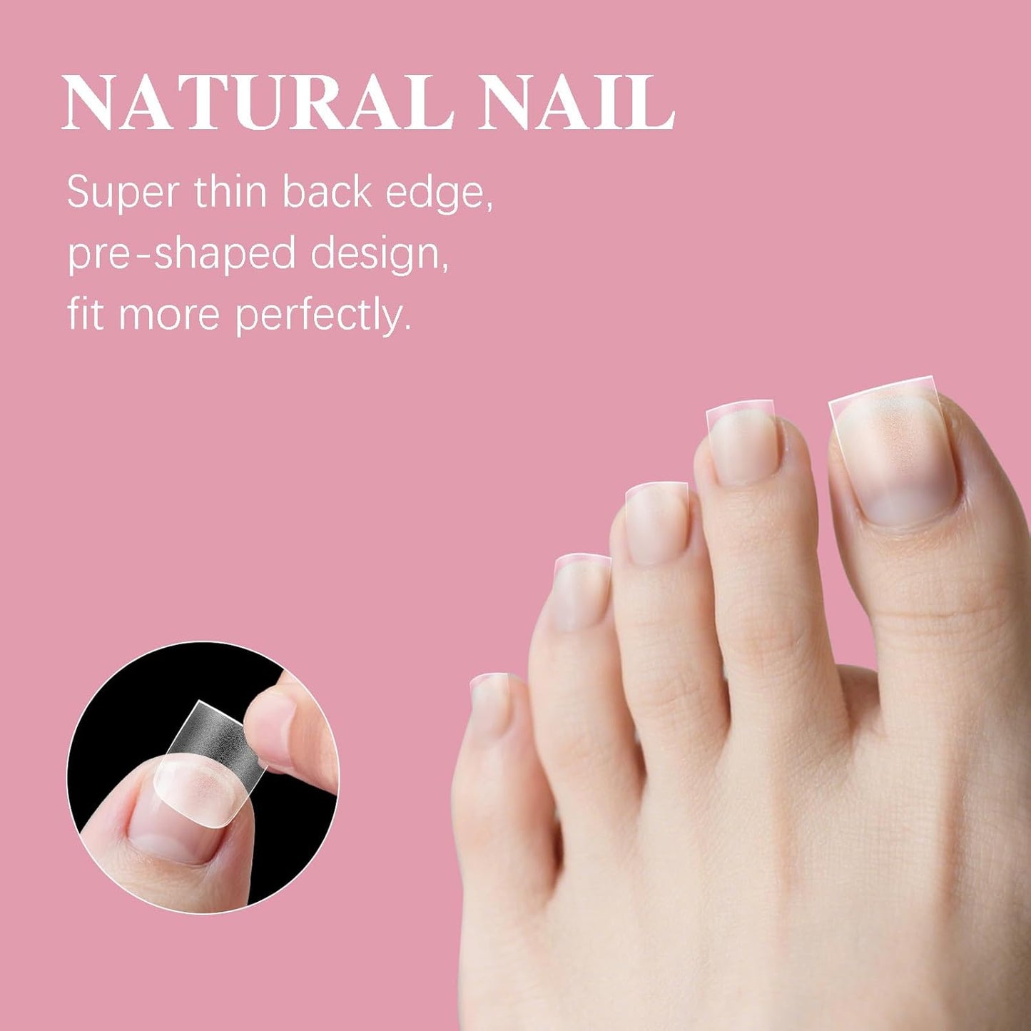Toe Nail Tips, SSWSBYKE 300Pcs Short Square Soft Gel Full Cover Fake Toe Nail Tips 15 Sizes Matte Press on Acrylic Toe Nail Extensions For Home DIY Nail Salon