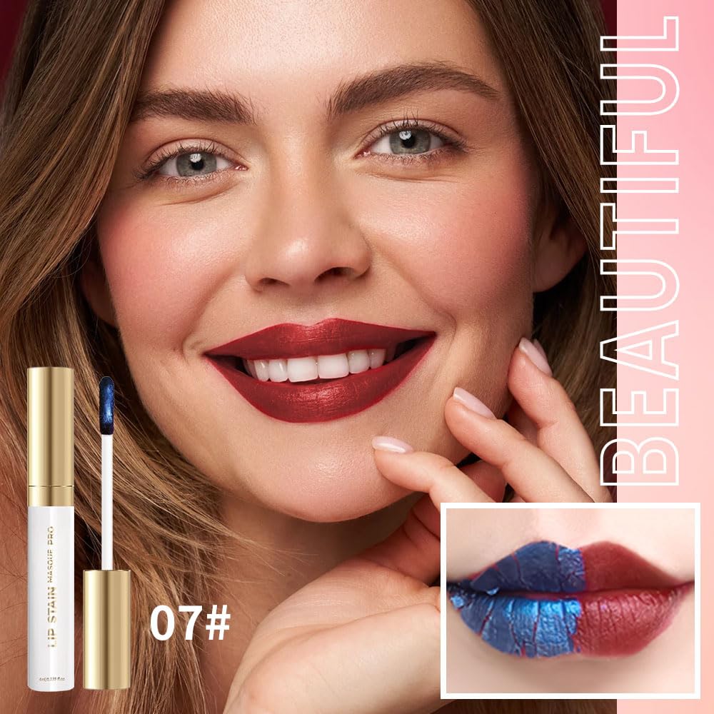 Lip Stain Peel Off – Long Lasting Waterproof Lip Tint, Smudge Proof Transfer Resistant Lip Stains Tattoo,High Pigment Matte Lip Color, Kiss Proof Peel Off Lip Stain Masque,All-Day Stay Lip Makeup 07#