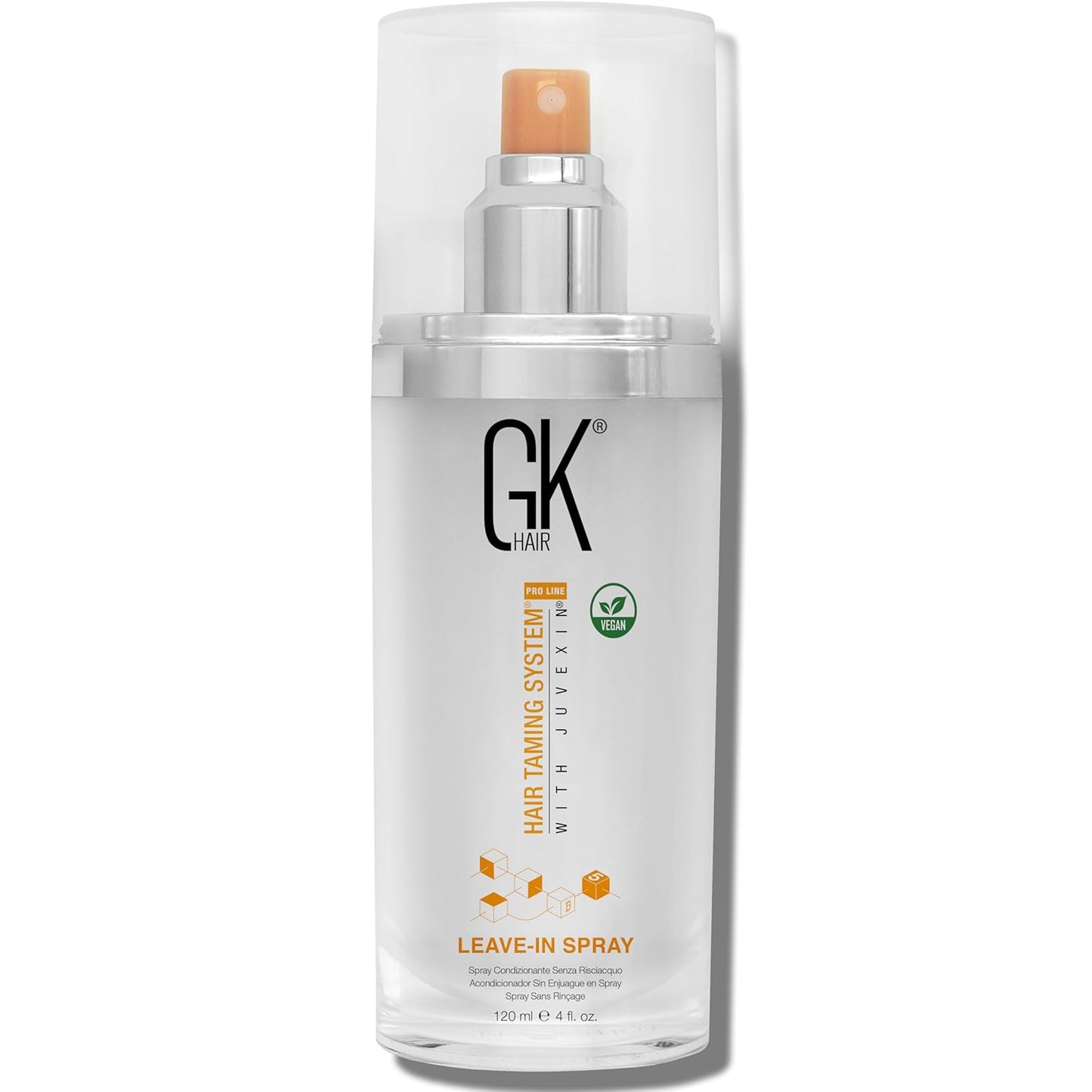 GK HAIR Vegan Leave In Conditioner Spray – Lightweight Detangler Spray For Frizz Control & Heat Protectant for All Hair Types, 120ml