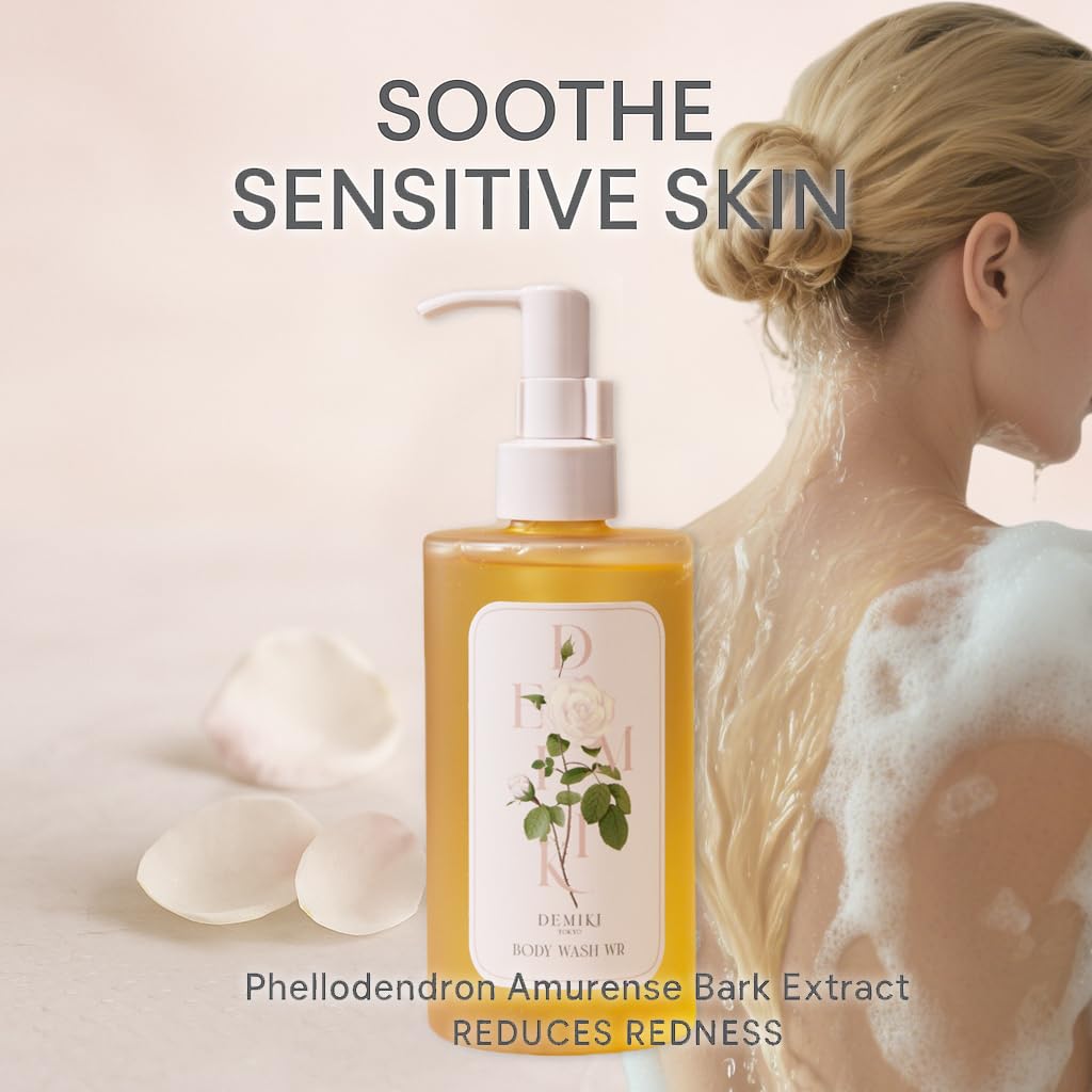 Shower Gel Body Wash for Women, Hydrating Body Wash with White Rose Scent, Moisturizing for Sensitive & Dry Skin, Winter Care, Sulfate-Free, Paraben-Free, Dye-Free, 10 fl oz