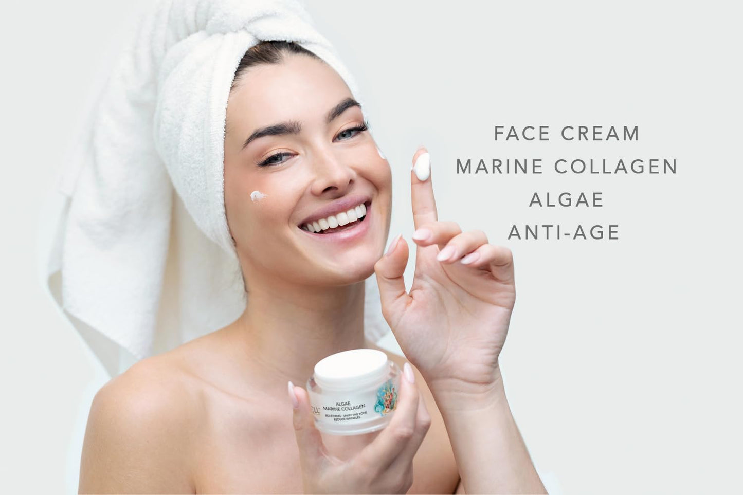 Algae Face Mositurizer Cream with Marine Collagen - Improves Firmness and Hydrates the Skin, Deep Moisture & Unifies the Skin Tone - 50 ml
