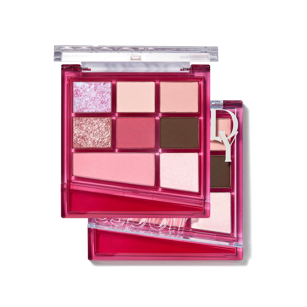 Espoir Real Eye Palette All New #5 Hushed Cherry 0.17 oz | Multi-Use Long-Lasting Blendable 8 Colors Natural Glitter Soft veil matte Makeup Eyeshadow Palette for Various Makeup Looks | Korean Makeup