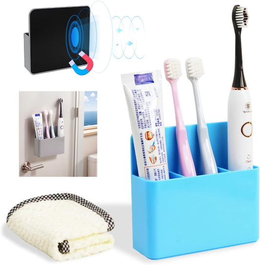 Cruise Essentials 2025 – Magnetic Toothbrush Holder for Wall Mount, Compact Bathroom Organizer for Small Spaces, Cruise Travel Accessories for Alaska/Caribbean Cruise Must Have
