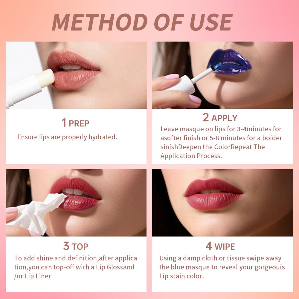 Lip Stain Peel Off – Long Lasting Waterproof Lip Tint, Smudge Proof Transfer Resistant Lip Stains Tattoo,High Pigment Matte Lip Color, Kiss Proof Peel Off Lip Stain Masque,All-Day Stay Lip Makeup 07#