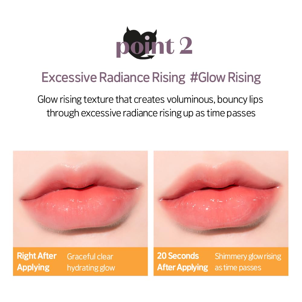 ETUDE Over Growy Lip Stain Tint, Fake Red, 0.1 oz (3 g), Lipstick, Glossy Finish, Highly Moisturizing, Melotint, Plush, Glossy, Volume, Vegan Certified