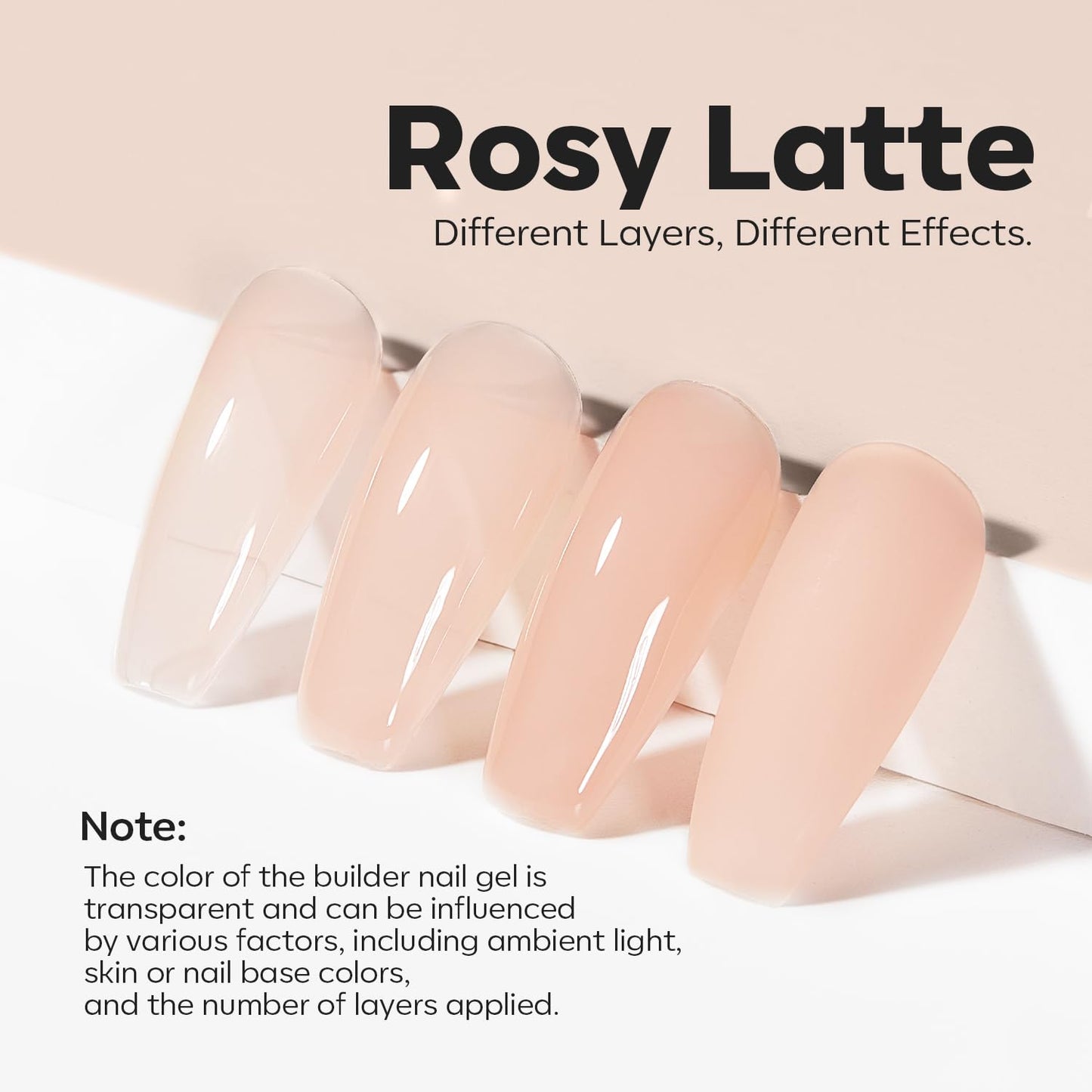 modelones 8-in-One Builder Nail Gel, Neutral Nude Builder for Thickening, LED Lamp Cured Hard Strengthener Extension Color Base Rhinestone Glue Gel Polish in a Bottle for DIY Home Salon