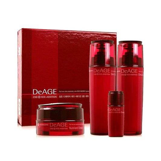 CHARMZONE DeAge Red Addition Set of 3, Red Wine Anti-aging Korean skin care routine Hydrating Nourishing (10.98 fl.oz)