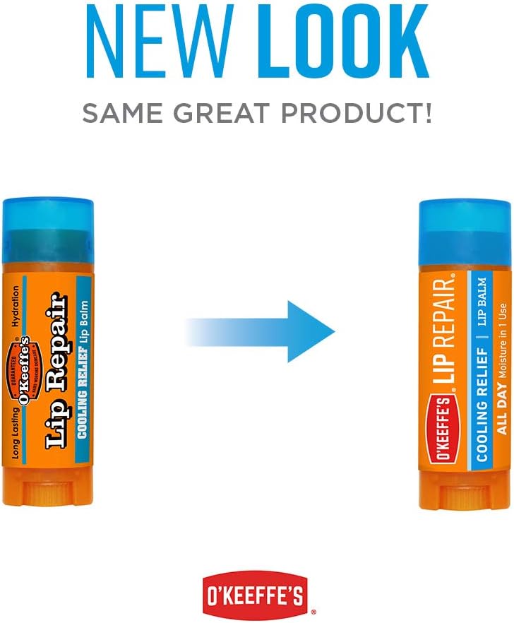 O'Keeffe's Cooling Relief Lip Repair Lip Balm for Dry, Cracked Lips, Stick, (Pack of 9)