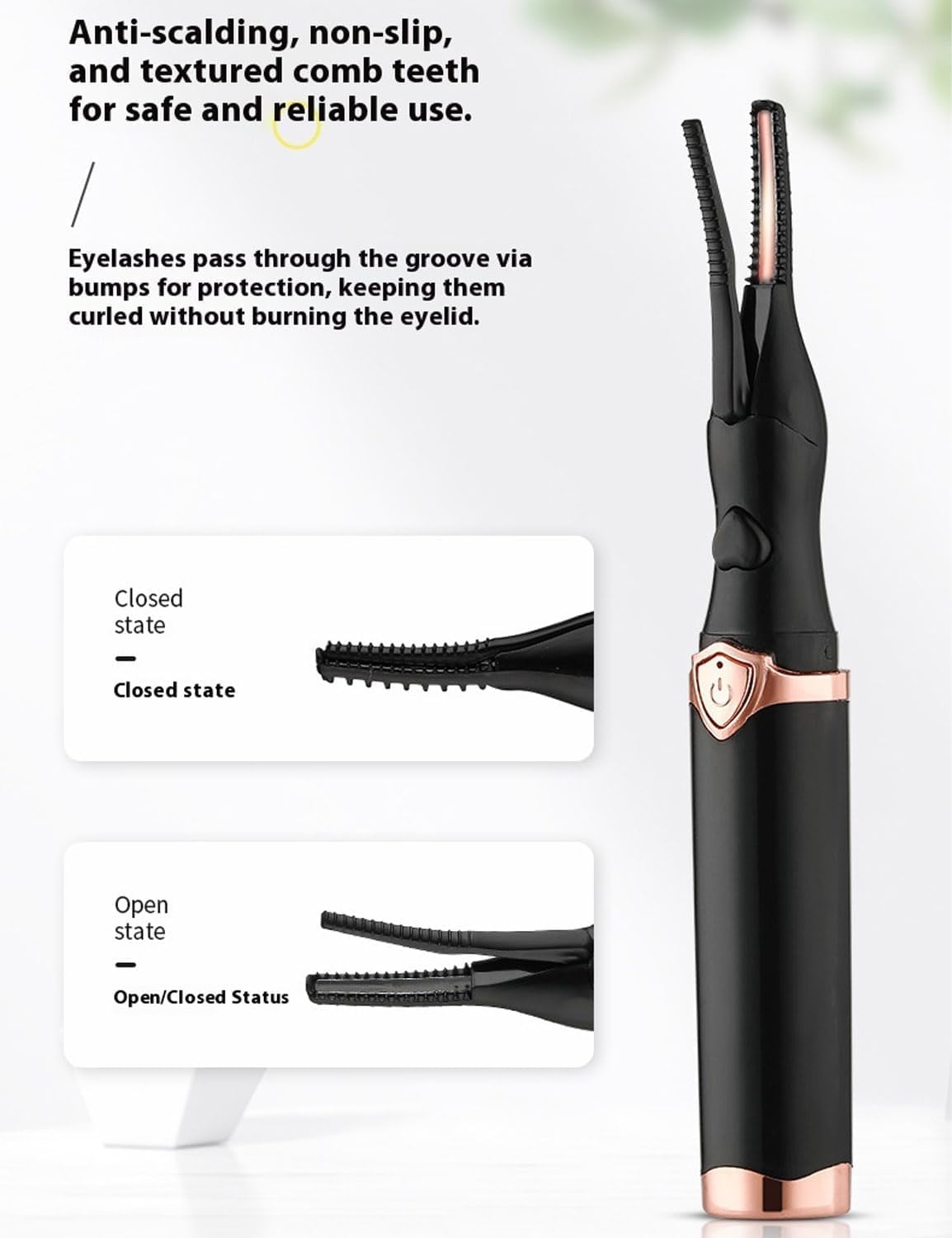 Peshoriadm Eyelash Curler, 2-in-1 Electric Heated Eyelash Curler, 3 Temperature Modes, USB Rechargeable Eyelash Styling Tool,Natural Curling for Women Makeup Tools (Pink)