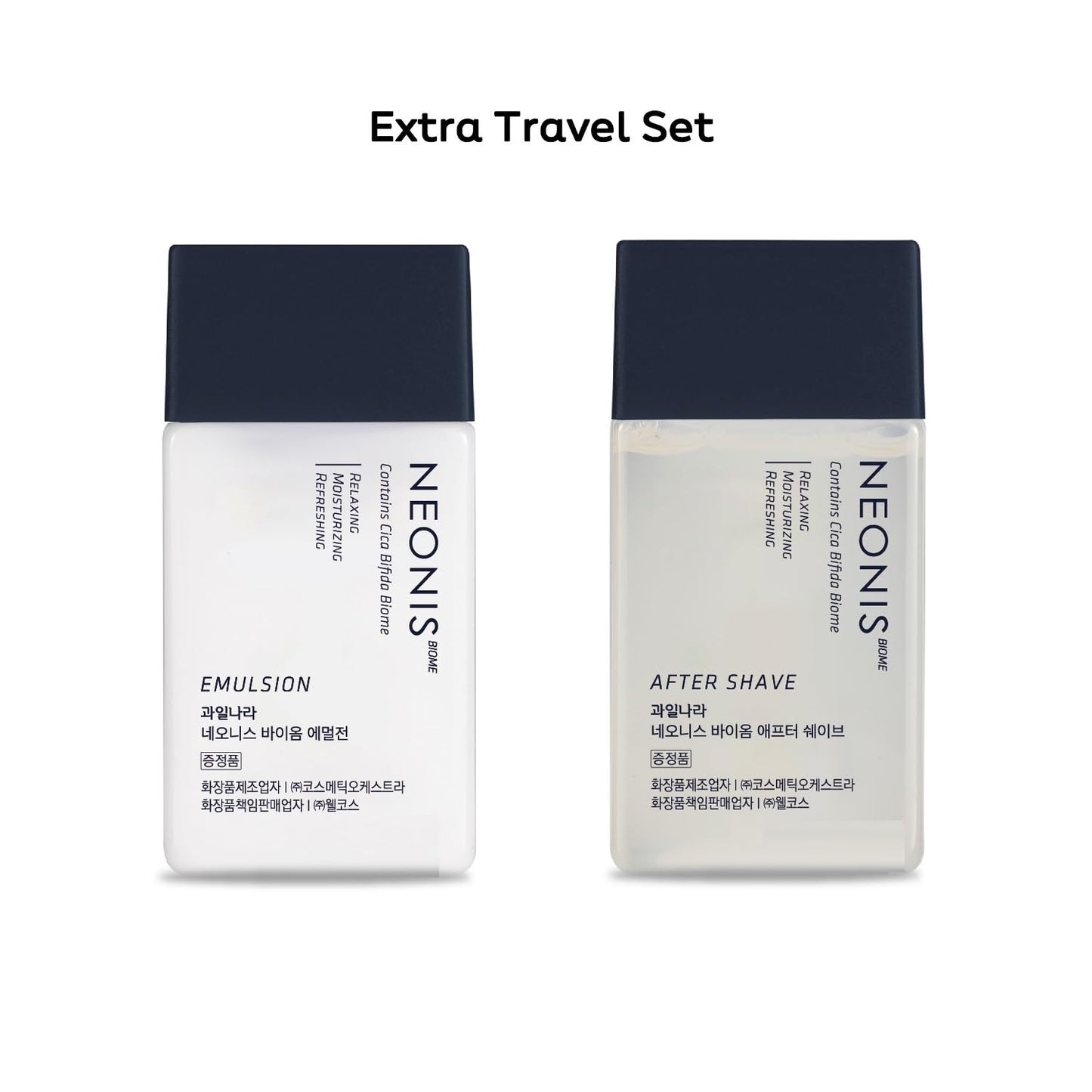 WELCOS Kwailnara NEONIS Aftershave 5.07 Fl oz & Emulsion 5.07 Fl oz with Convenient 1 Fl oz Travel Sizes Each | Gift Set | Korean Men's Skincare
