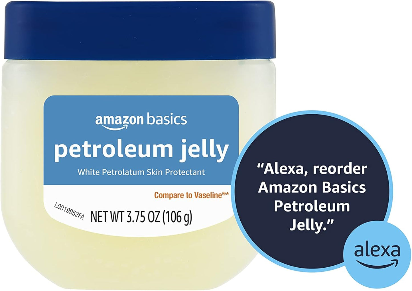 Amazon Basics Petroleum Jelly White Petrolatum Skin Protectant, Unscented, 3.75 oz, 1-Pack, (Previously Solimo)