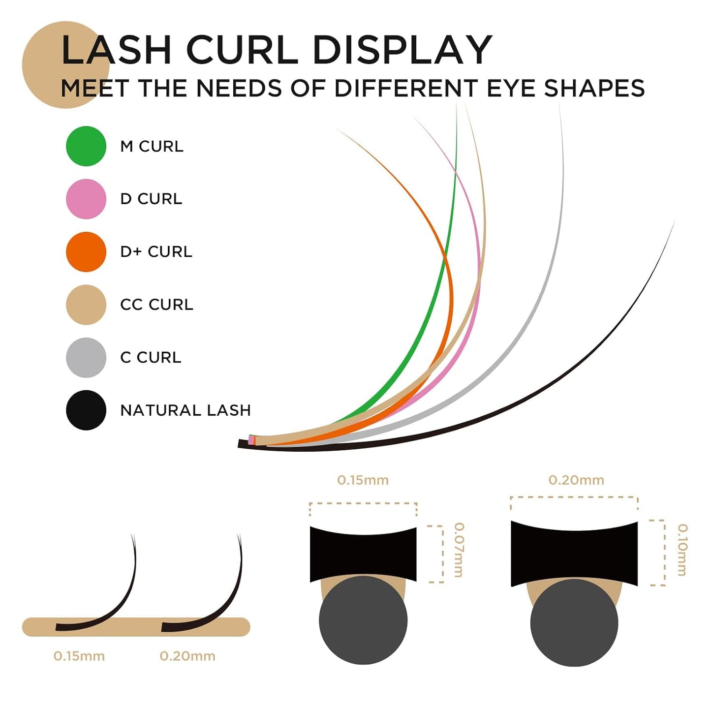 LASHVIEW Eyelash Extensions,Ellipse Flat Eyelash Extensions 0.20mm C Curl 8-15mm Mixed Tray, Black,Individual Lashes,Semi-Permanent Extremely Soft Professional Salon Use
