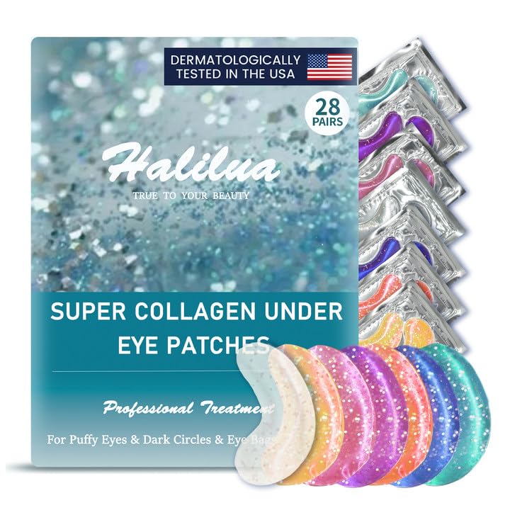 28 Pairs Under Eye Patches,Under Eye Gel Pads for Reduce Wrinkles/Dark Circles/Puffy Eyes/Eye Bags,Eye Treatment Skin Care Products,Natural Collagen Eye Mask for Everyon