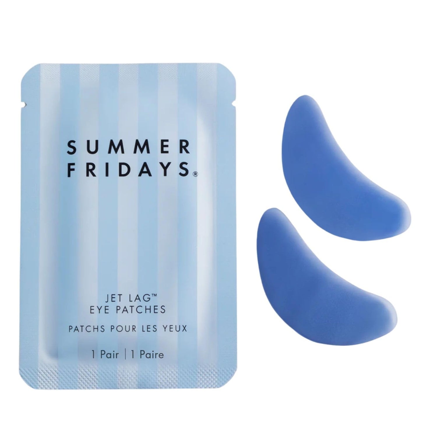 Summer Fridays Jet Lag Under Eye Patches - Hydrating & Depuffing Hydrogel Eye Masks with Caffeine & Peptides to Soothe & Refresh the Undereye Area (6 Pairs)