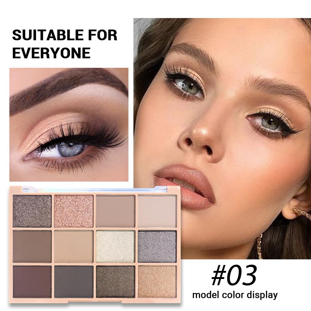 SUAKE Neutral Smokey Eye Shadow Palette,Nude Silver Gray Black Cream Eyeshadow Palette,Make Up Pallets for Women, Highly Pigmented Long Lasting Naturing-Looking