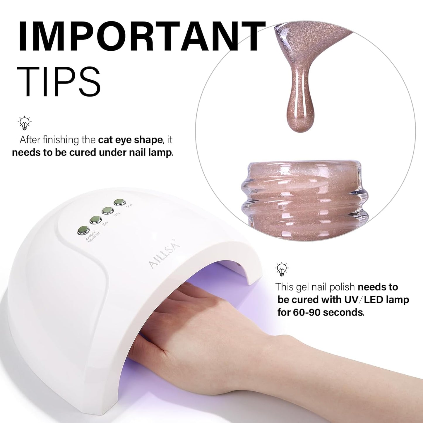 AILLSA Glass Cat Eye Gel Nail Polish, 15ml Nude Glitter Jelly Sheer Gel Polish, Translucent Magnetic Shimmer Sparkle Nail Art U V Salon 0.5 OZ GF38