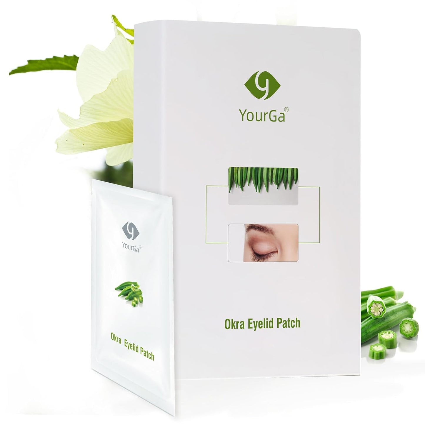 Okra Eye Care Patch, with Abelmoschus esculentus & Propanediol, Effective Relief for Itchy, Dry Eyes, Hypoallergenic & Soothing for Sensitive Eyes, Individually Wrapped, Pack of 14