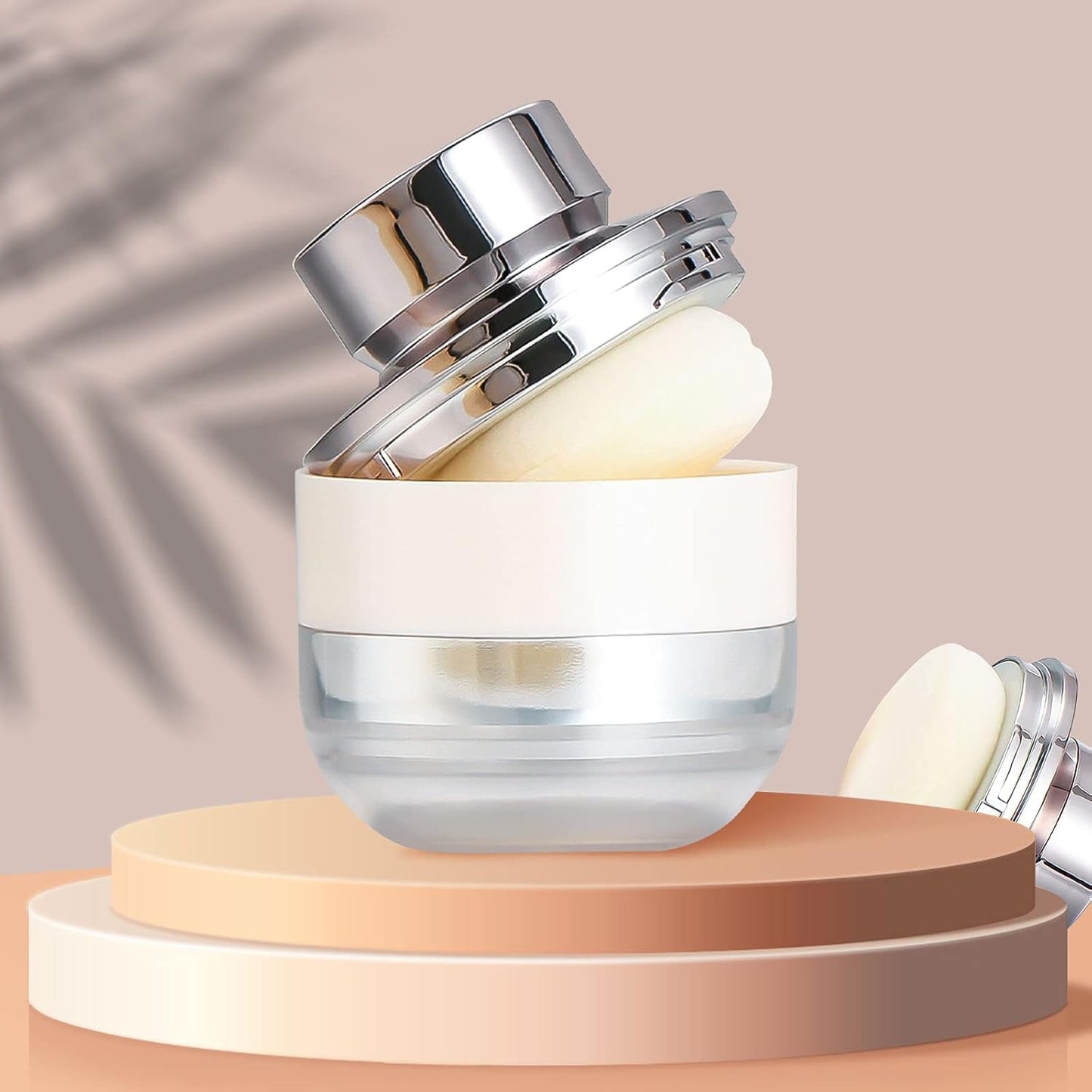 Topwon Portable Loose Powder Container Makeup Case Travel Kit 15G