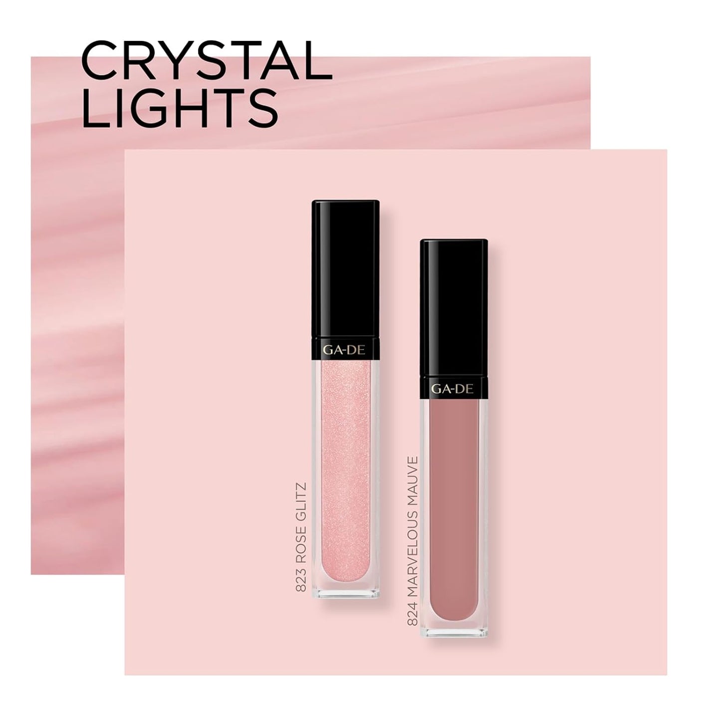 GA-DE Crystal Lights Lip Gloss, 823 - Enriched with Light-Reflecting Crystal Pearls - Smooth Silky, Rich Color - Moisturizes and Adds Shine - 0.2 oz