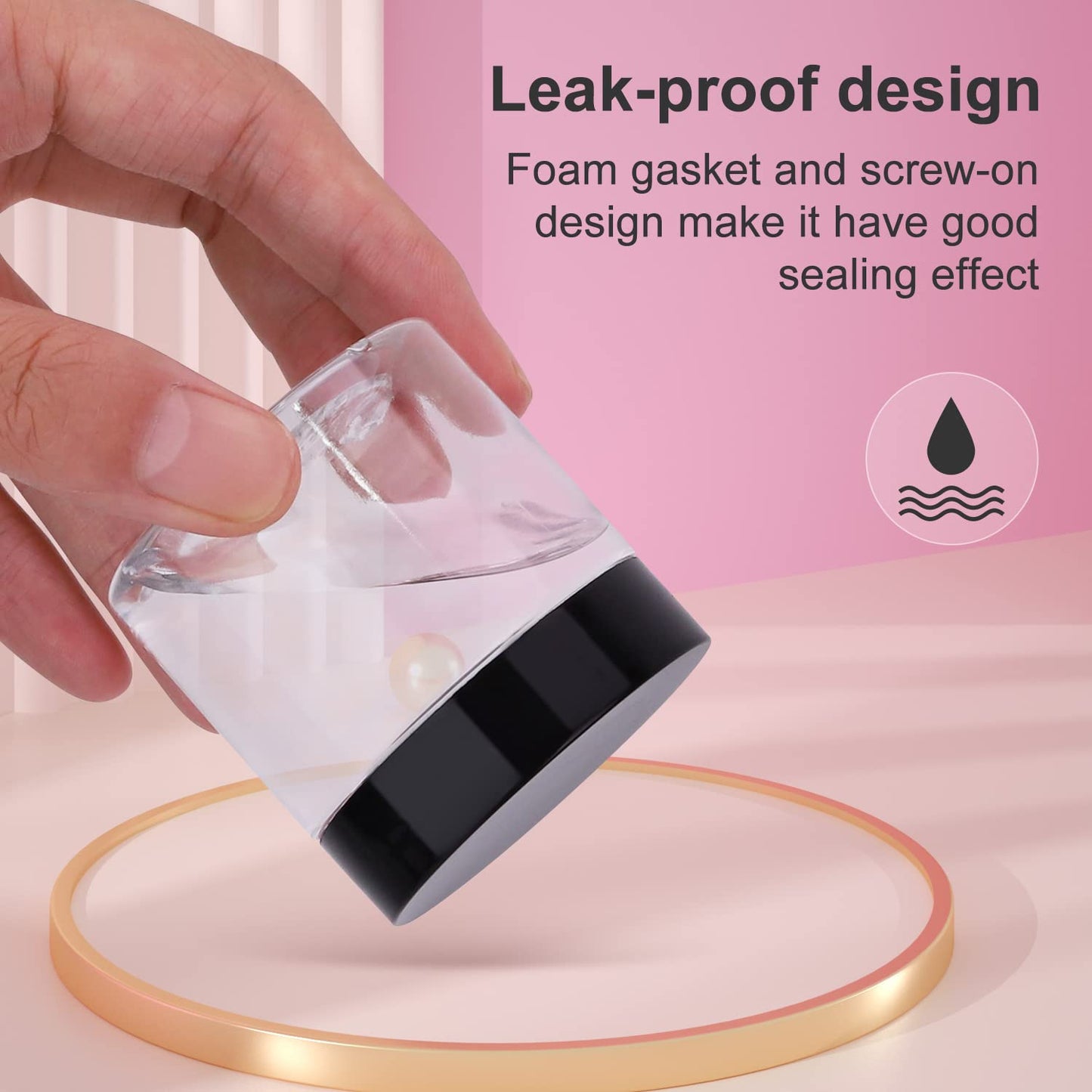 36 Pack 2 OZ Plastic Jars with Lids, BPA Free, Reusable, Refillable Transparent Cosmetic Containers for Bath Salts, Cosmetics, Powders, Beauty Product and Small Accessories