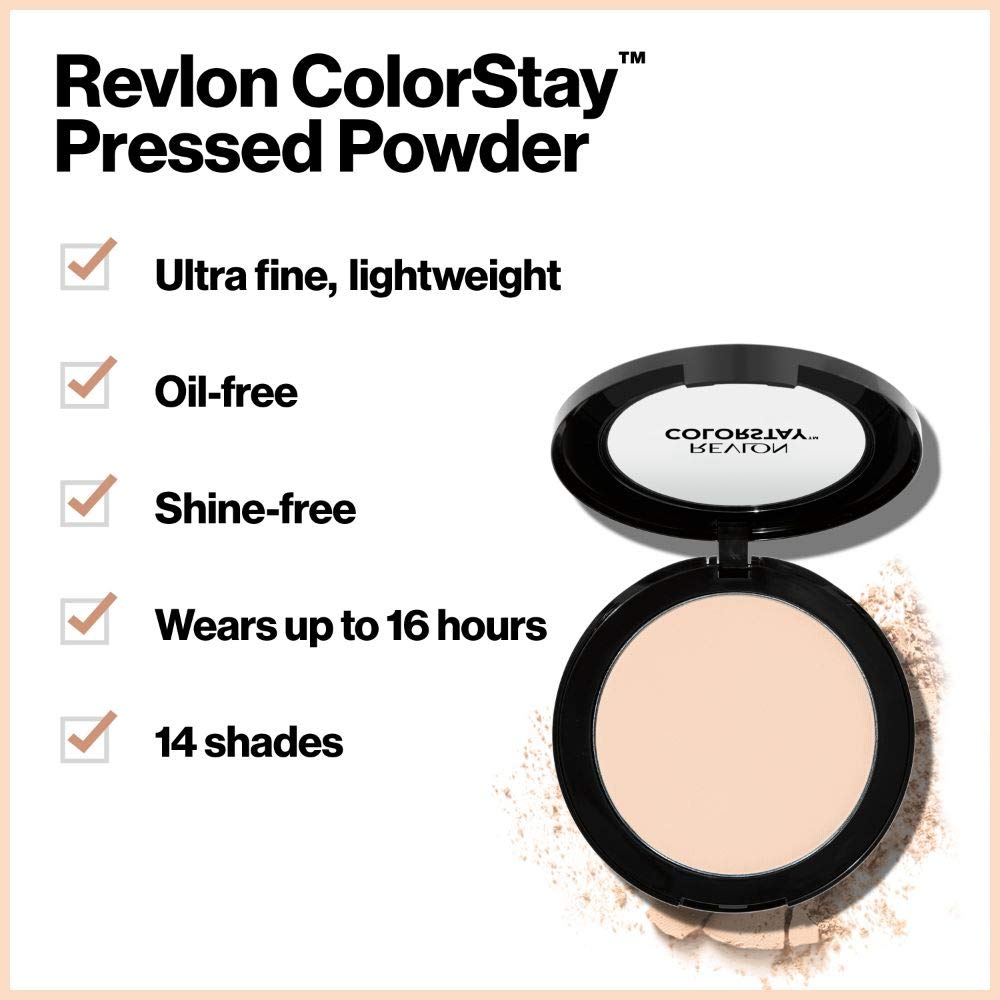 Revlon ColorStay Pressed Powder Face Makeup, Longwearing, Fragrance-Free, Noncomedogenic, 375 Toffee, 0.3 Oz
