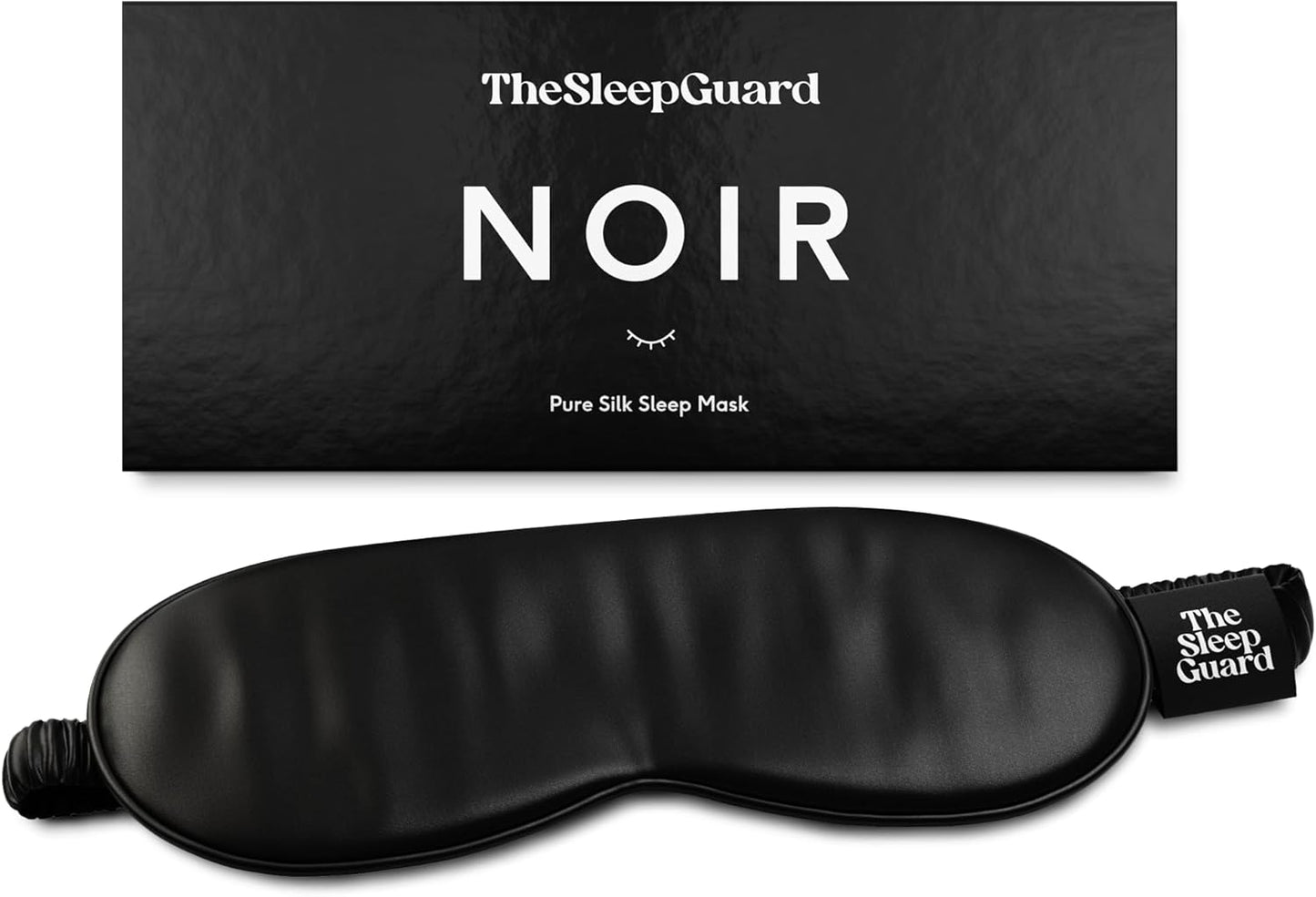 Pure Silk Sleep Mask [100% 6A Mulberry Silk, 22 Momme] Light Blocking Travel Essentials. Eye Masks for Sleeping. Black Oeko-Tex Blindfold. Eye Covers for Men & Women