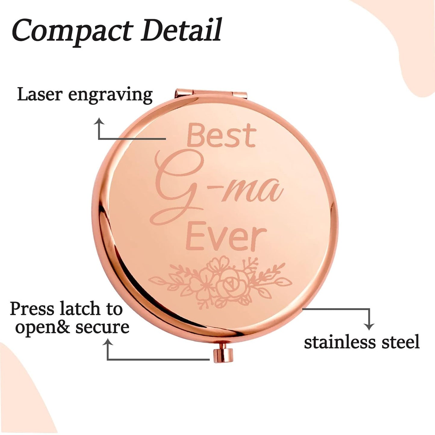 CENWA G-ma Birthday Gift G-ma Makeup Pocket Mirror G-ma Jewelry Best G-ma Ever (G-ma M)