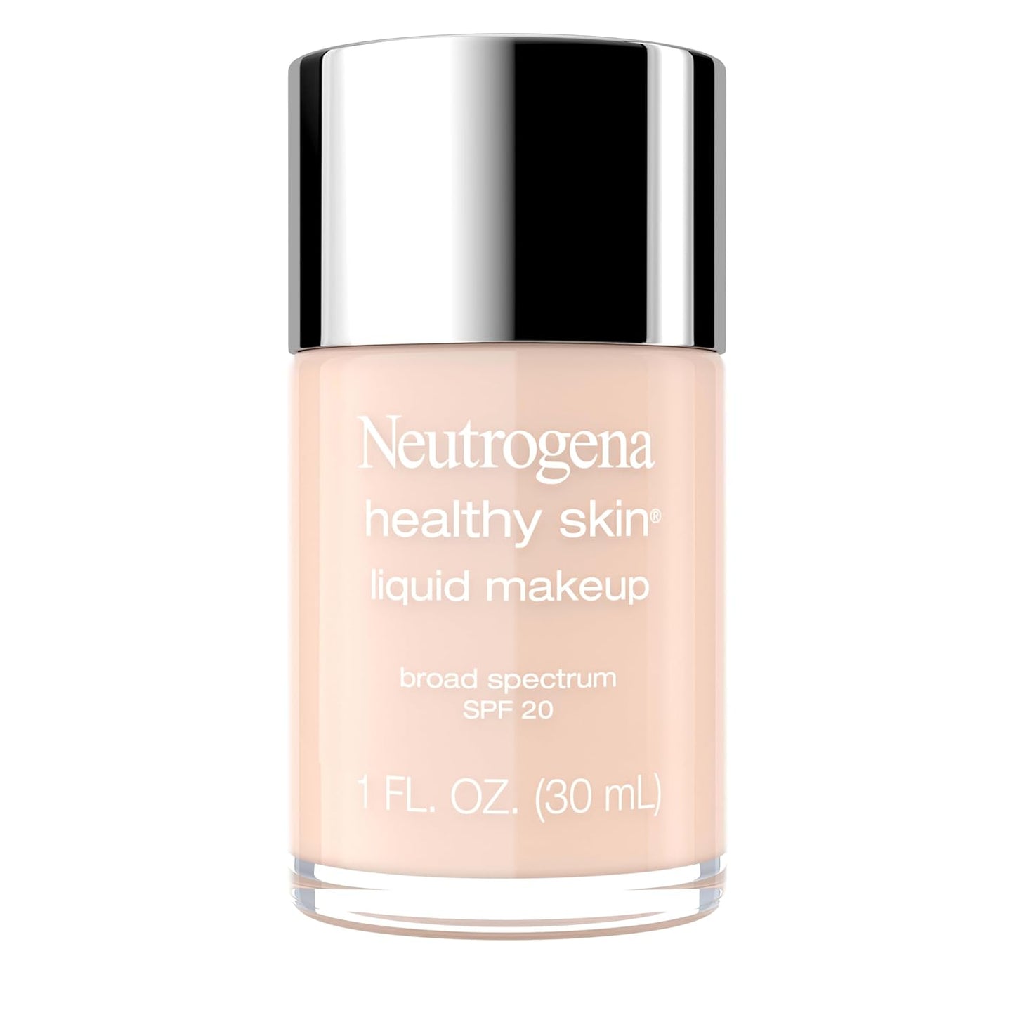 Neutrogena Healthy Skin Liquid Foundation Makeup with Broad Spectrum SPF 20 Sunscreen, Lightweight, Medium Coverage Makeup with Sunscreen and Pro-Vitamin B5, Natural Ivory 20, 1 fl. oz