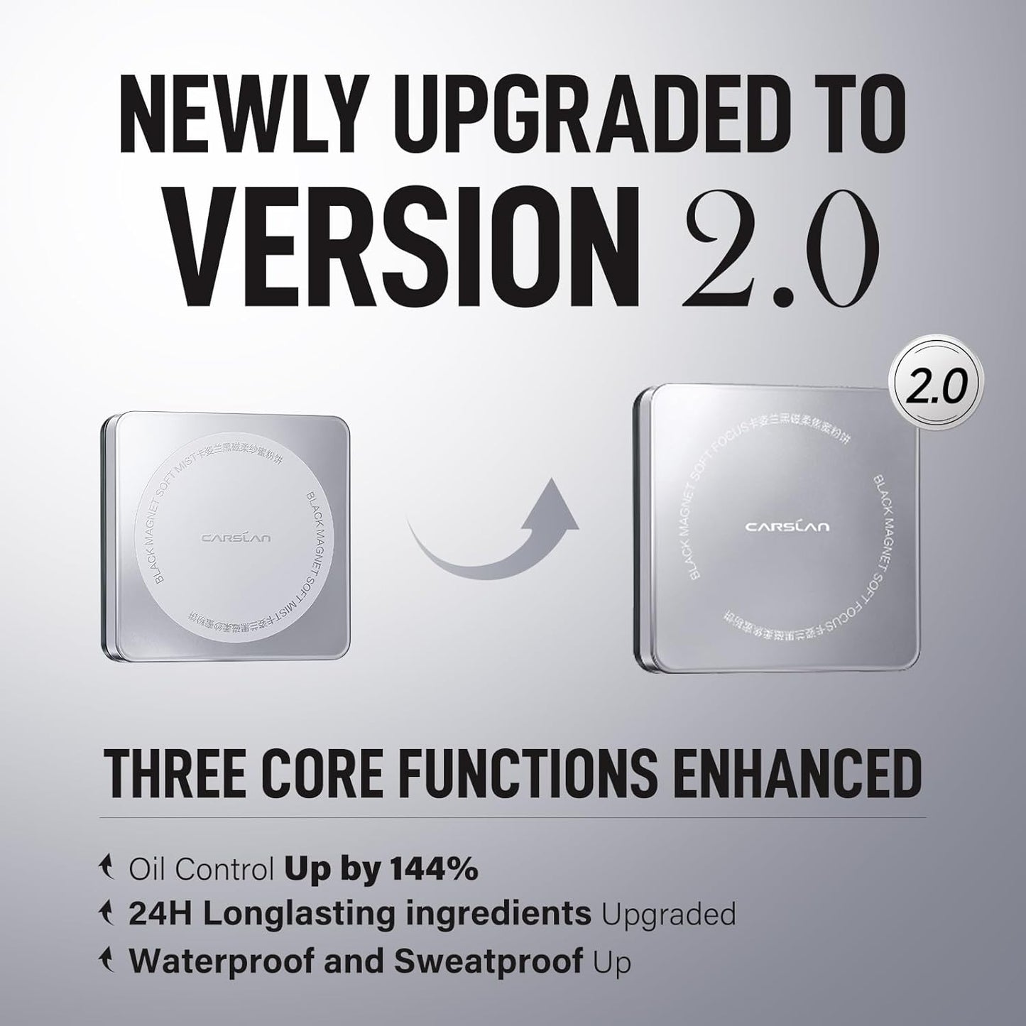 2.0 Black Magnet Soft Focus Powder, Waterproof Translucent Pressed Setting Powder, 24H Longlasting Talc-Free Face Powder, Oil Control Compact Makeup,04 Warm Ivory For Dry&Com Skin, 0.28Oz