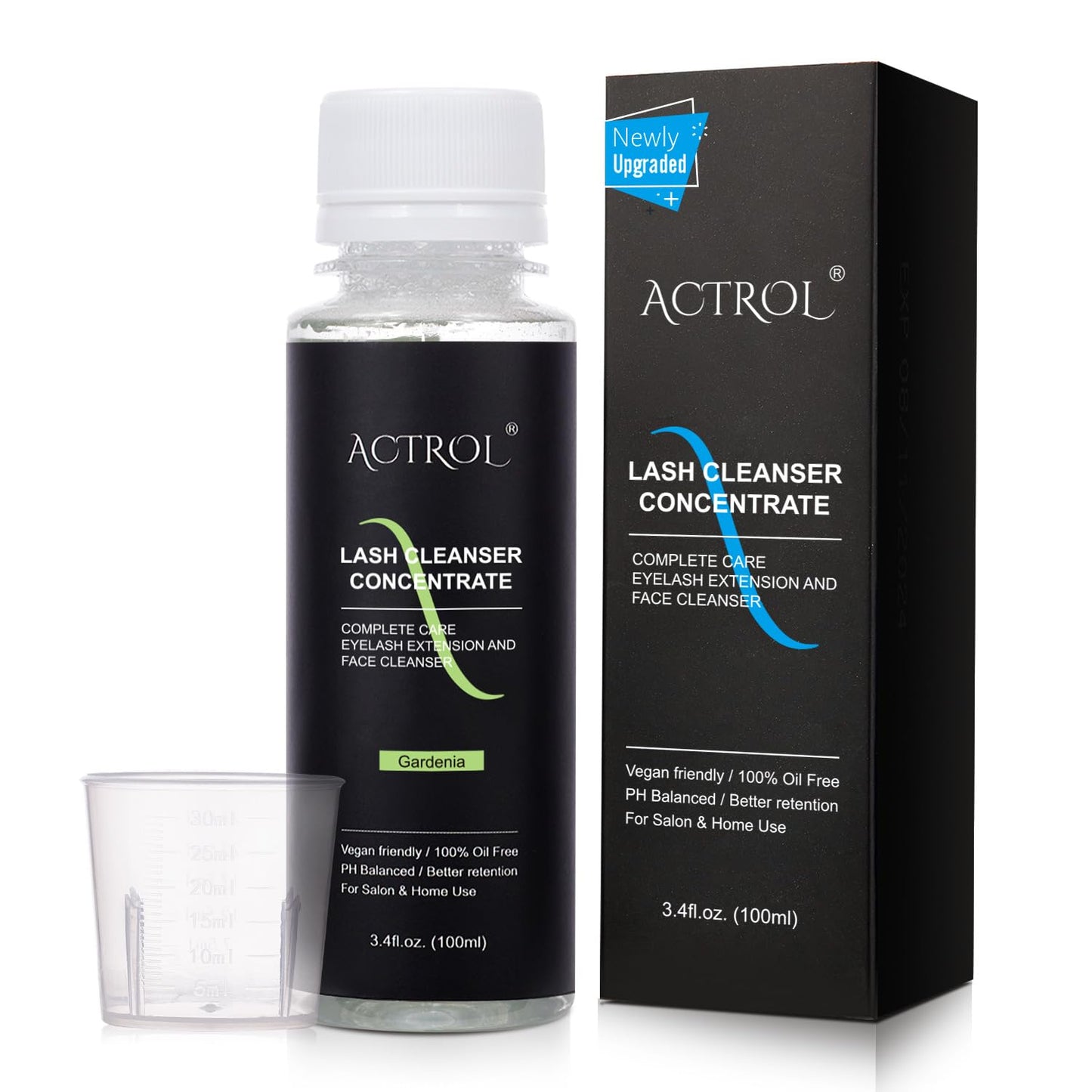 Eyelash Cleanser Concentrate Professional Lash Shampoo Foaming Cleanser DIY Paraben & Sulfate Free Non-lrritating Wash for Extensions Lashes with Salon Home Gardenia