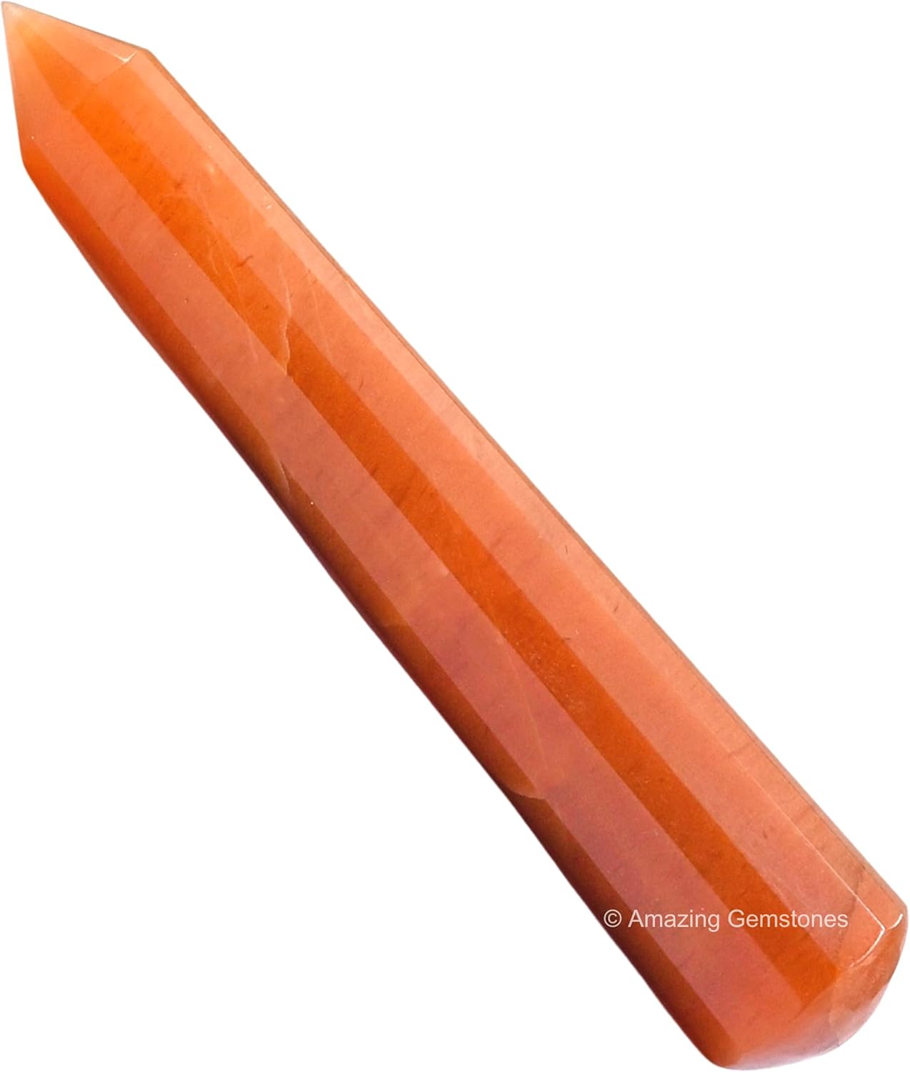 Amazing Gemstone Red Aventurine Crystal Wand Massage Stick - Pelvic Wand Gua Sha for Adults - Crystals and Healing Stones Massage Wands for Adults Gifts (Pointed)