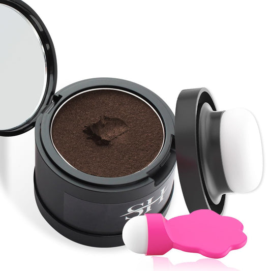Gowwim Hairline Powder 2.0, Waterproof and Sweatproof Root Touch up Hair Color Temporary Grey Hair Coverage Touch up Hairline Powder for Women & Men Medium Brown