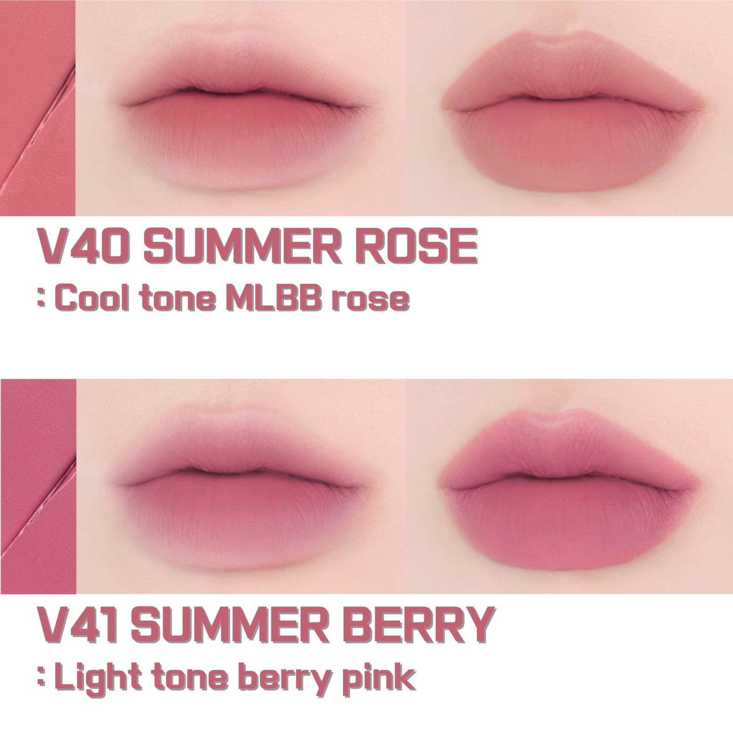 BBIA Last Velvet Tint - Soft & Creamy Matte Finish Lip Stain, Blur Effect with Velvety Texture, Long-Lasting, High Pigment, Lightweight, Non-Drying, Vegan, Korean Lip Makeup (V41 SUMMER BERRY)
