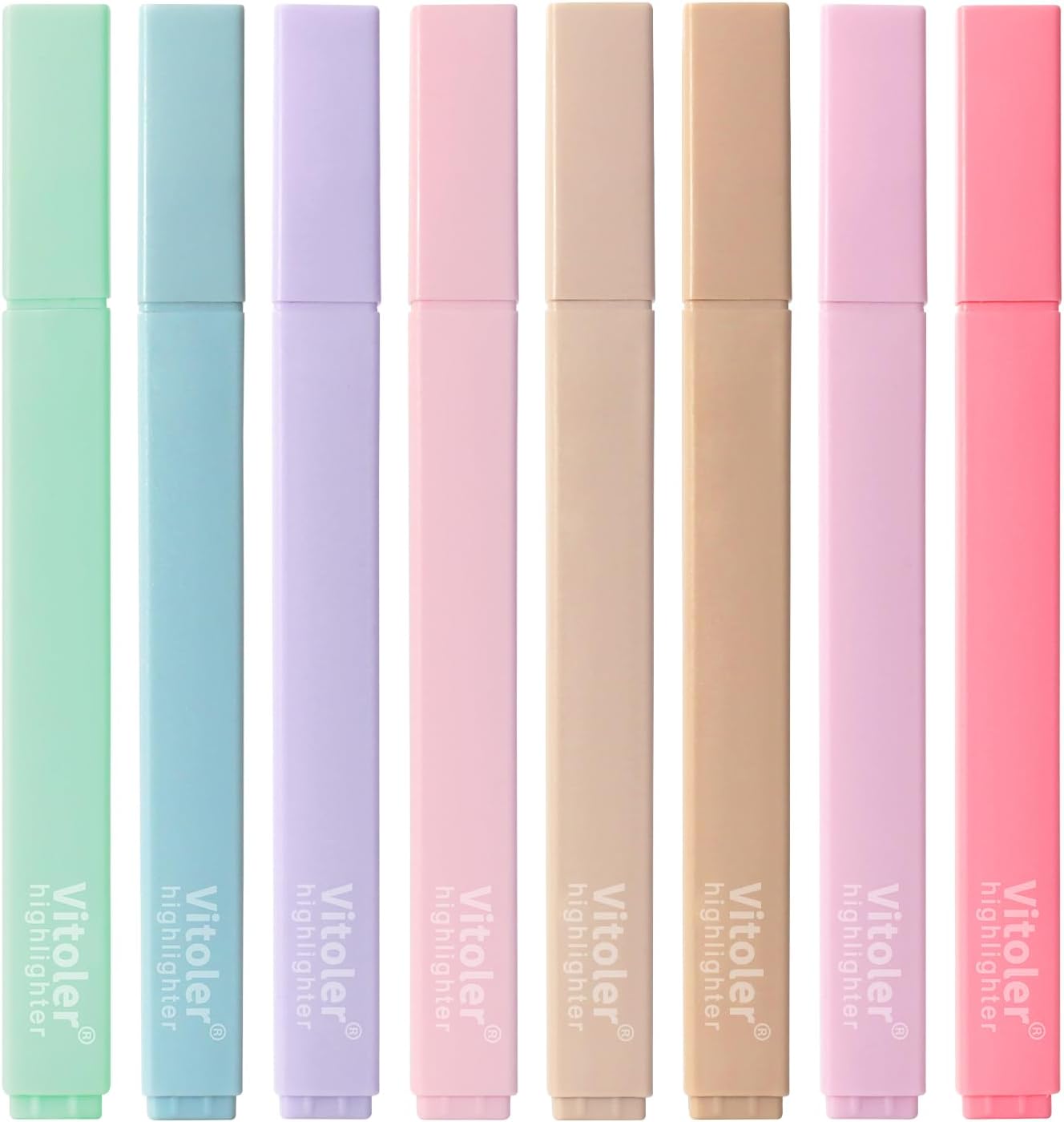 Highlighters, 8 Pack Aesthetic Highlighters, Assorted Colors, Chisel Tip, No Bleed Bible Highlighter Pastel for Journaling Office School Bible Study Supplies