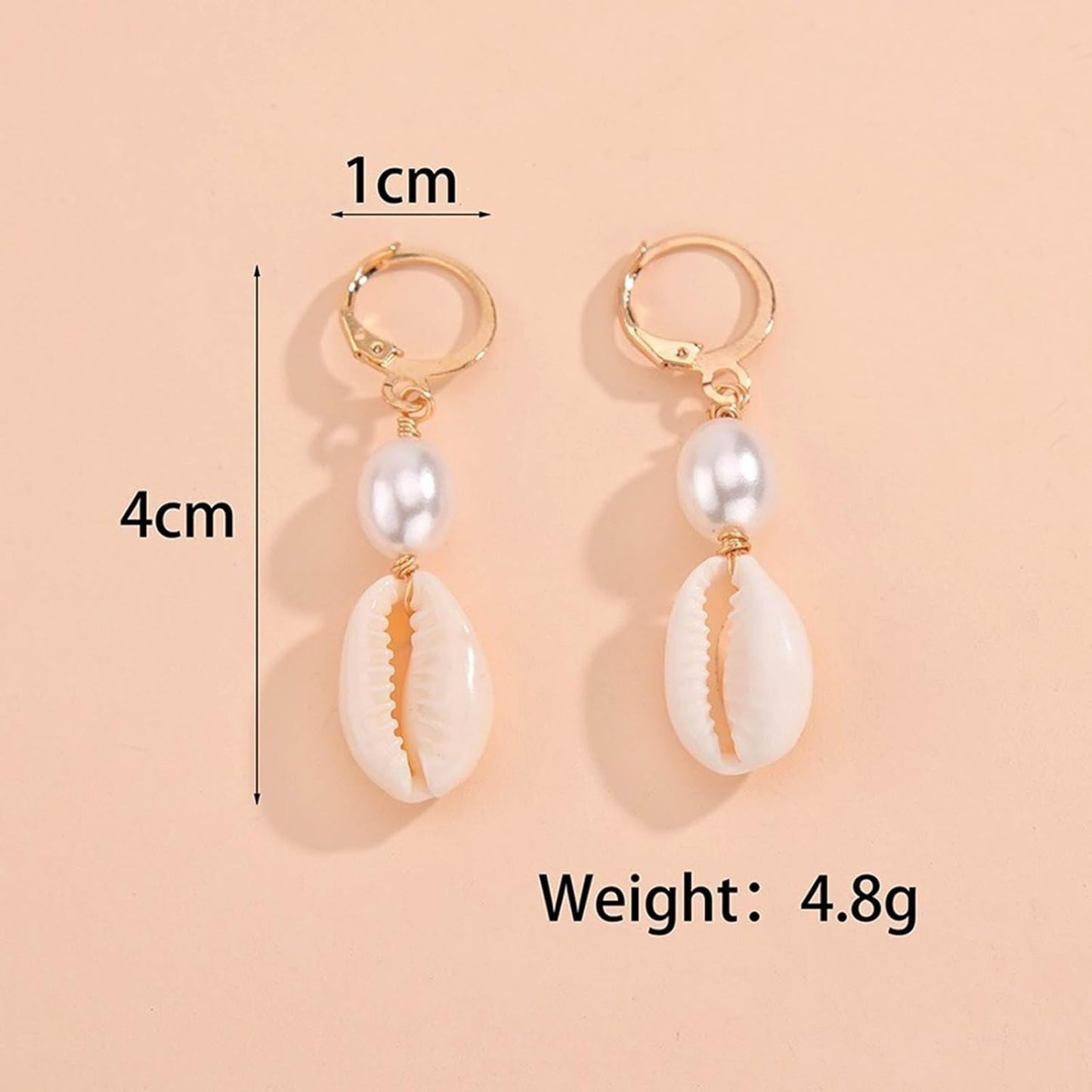 Boho Shell Drop Earrings Vintage Gold Star Shell Dangle Earrings Statement Cowrie Shell Hook Earrings Summer Beach Seashell Earrings Jewelry for Women