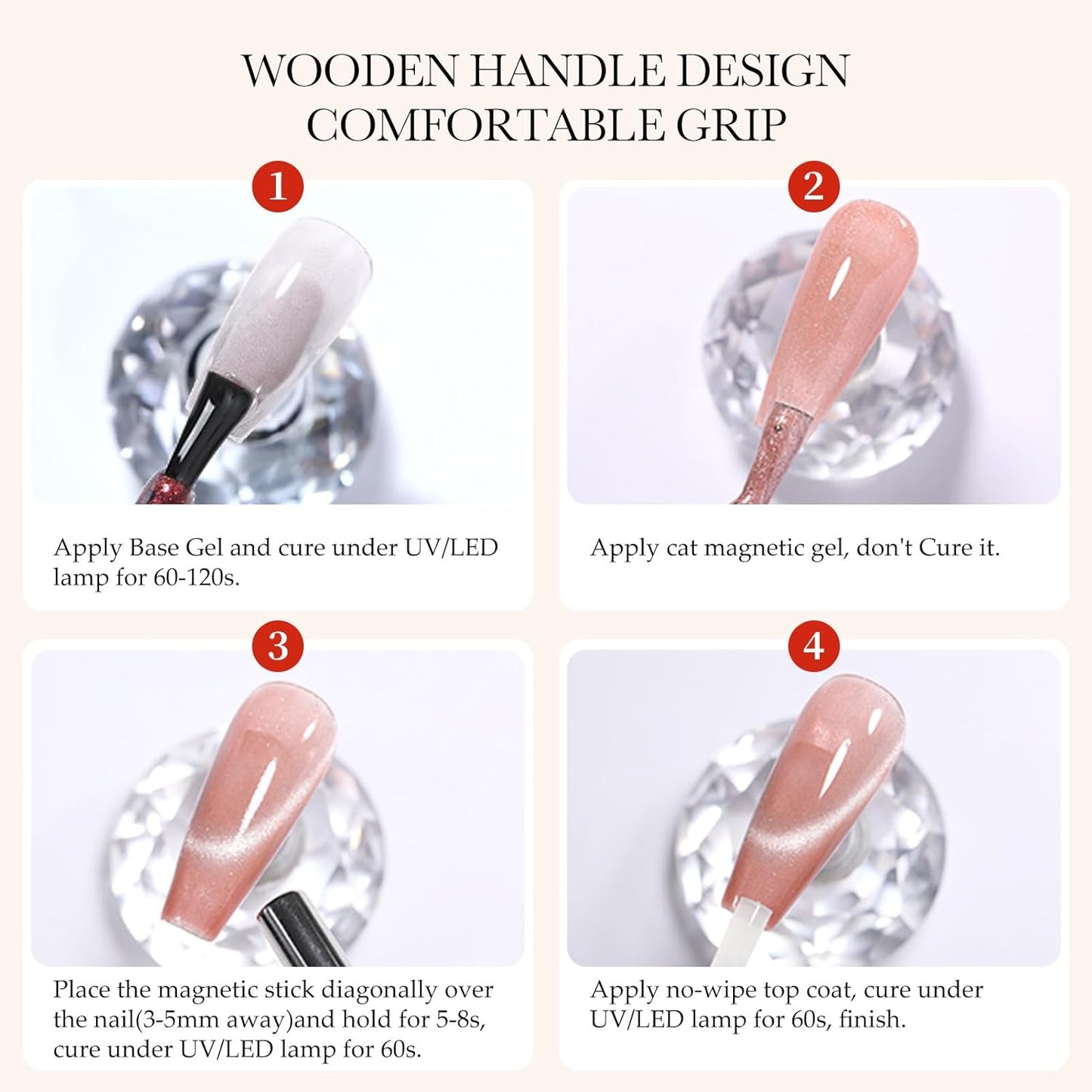 BORN PRETTY 3 in 1 Nail Magnet, Multifunctional Cat Magnetic Eye Nail Polish Magnet Pen, 3D Magnetic Nail Polish Stick for Home DIY, Salon, Studio Nail Art Design Tools